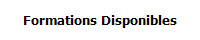 Formations Disponibles